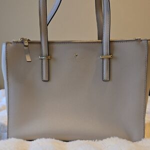 Kate Spade Light Gray Leather Tote